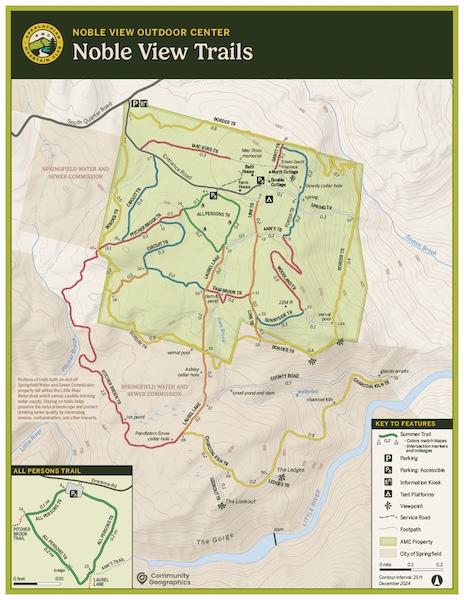 Trail map of Noble View Outdoor Center